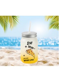 Стъклена чаша буркан Stay Weird